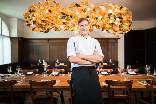 Koch und Inhaber Dominic Mayer im Wirtshaus Hörnlingen, Rankweil